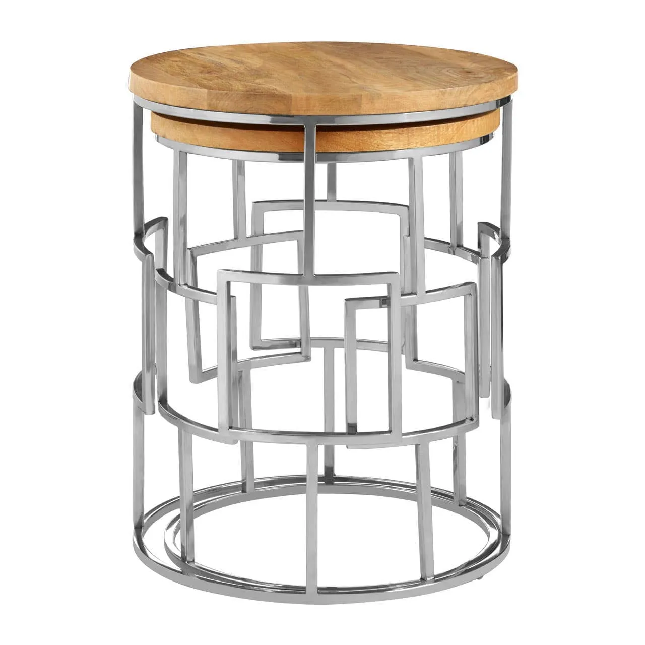 Agra Set Of 2 Square Design Side Tables