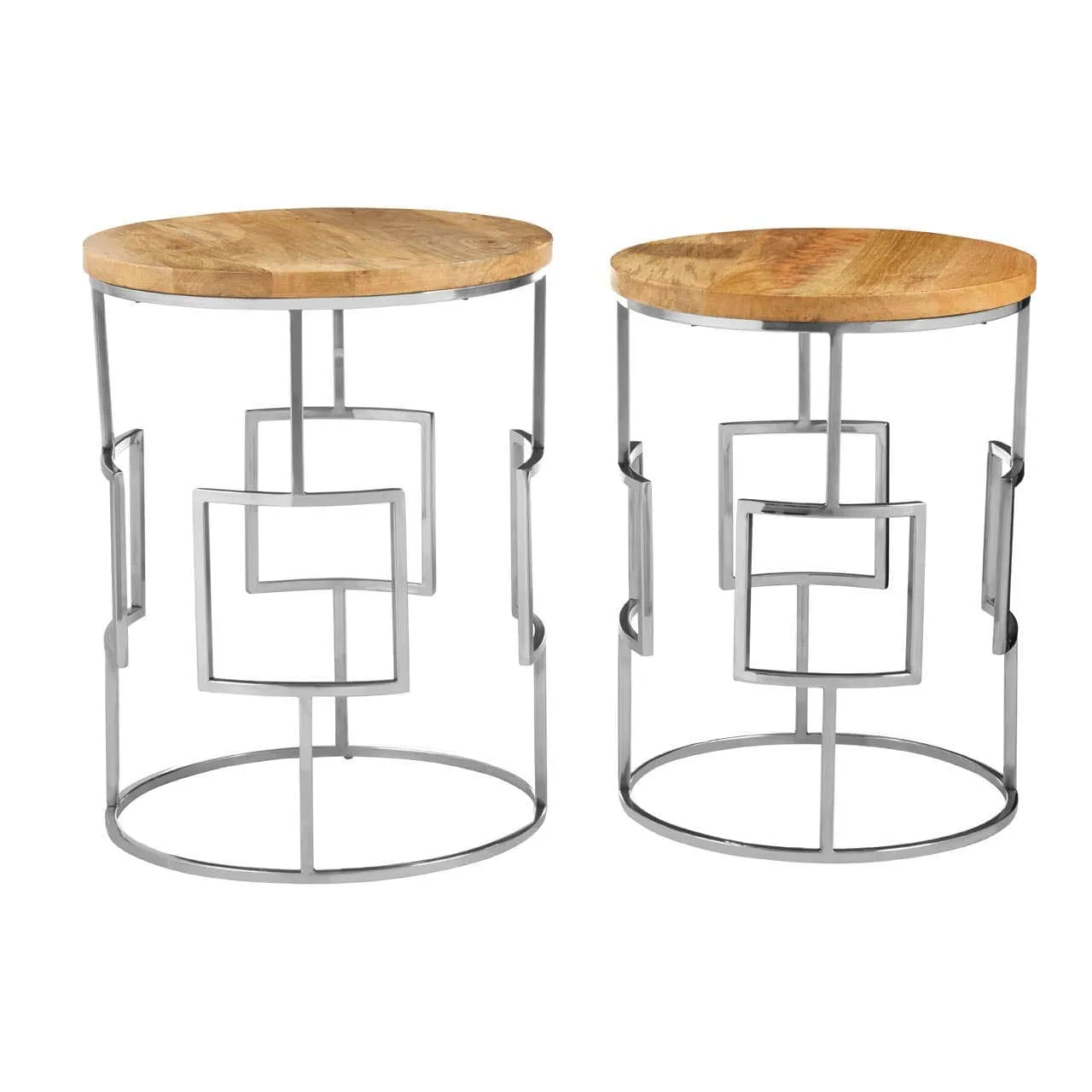 Agra Set Of 2 Square Design Side Tables