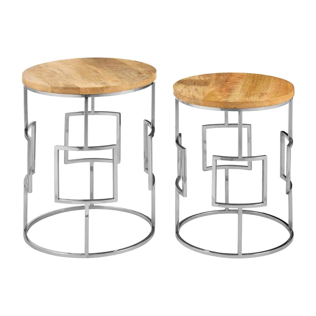 Agra Set Of 2 Square Design Side Tables