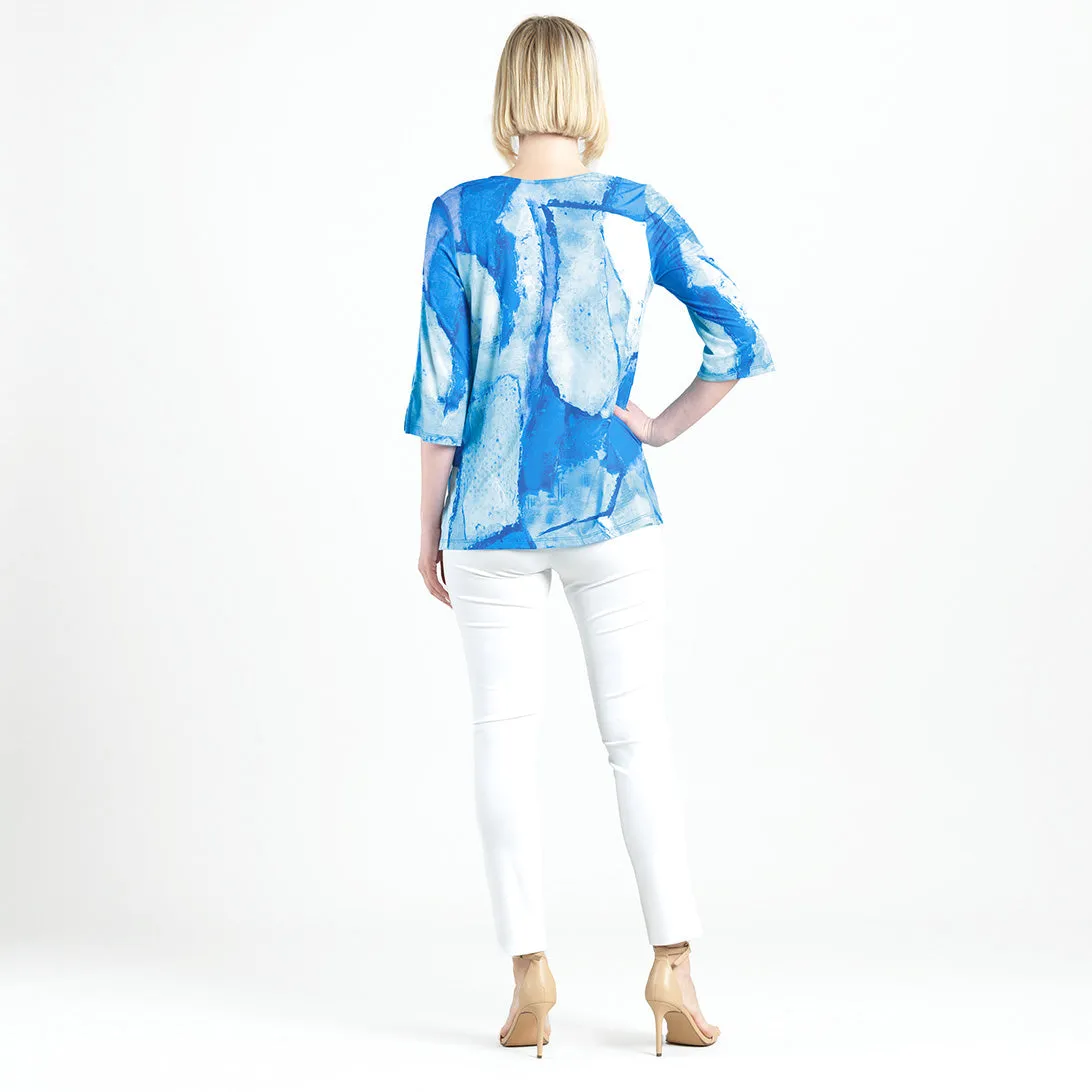 Asymmetrical Reverse Hi-Low Tunic - Water Splash