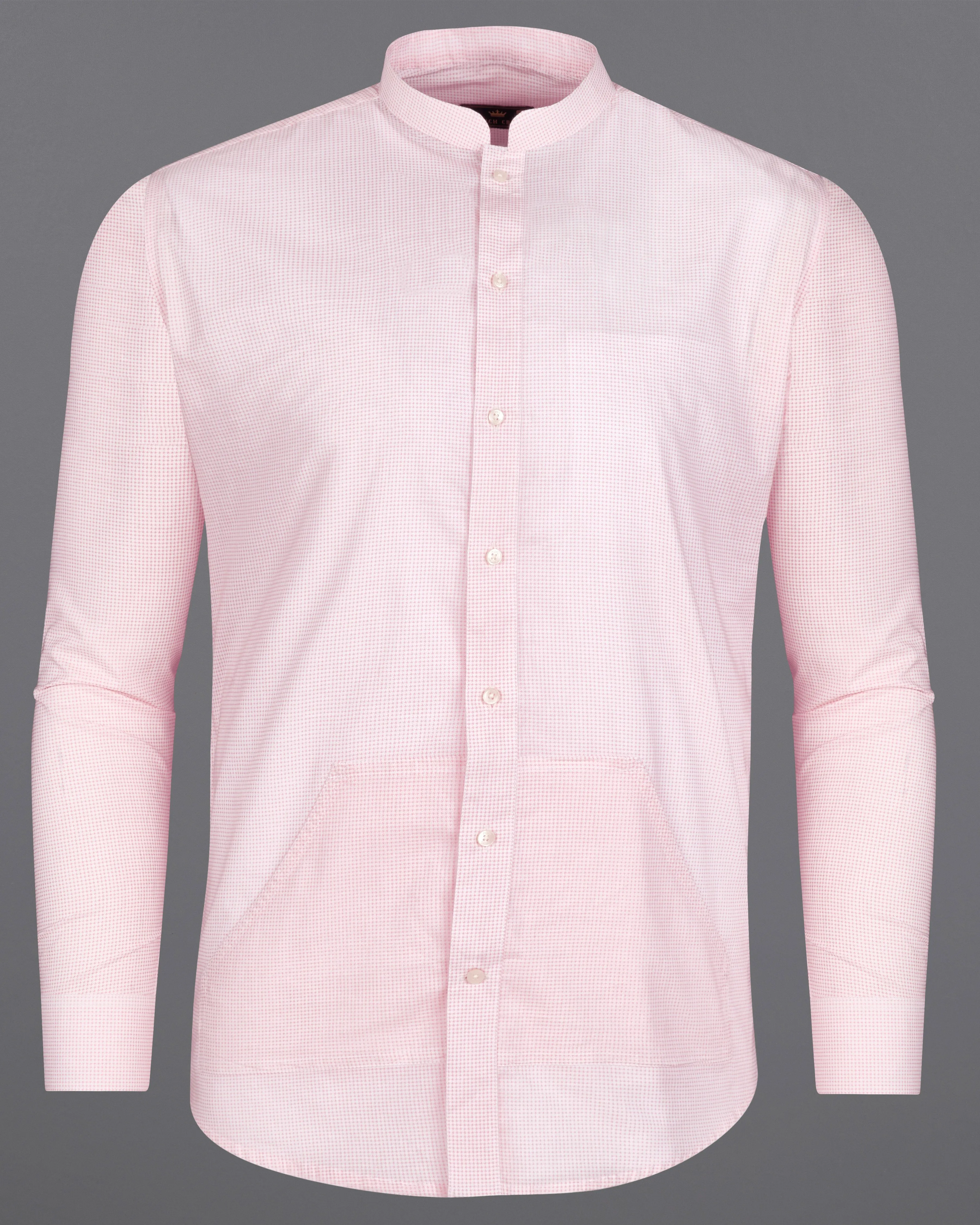 Azalea Pink and White Premium Cotton Shirt