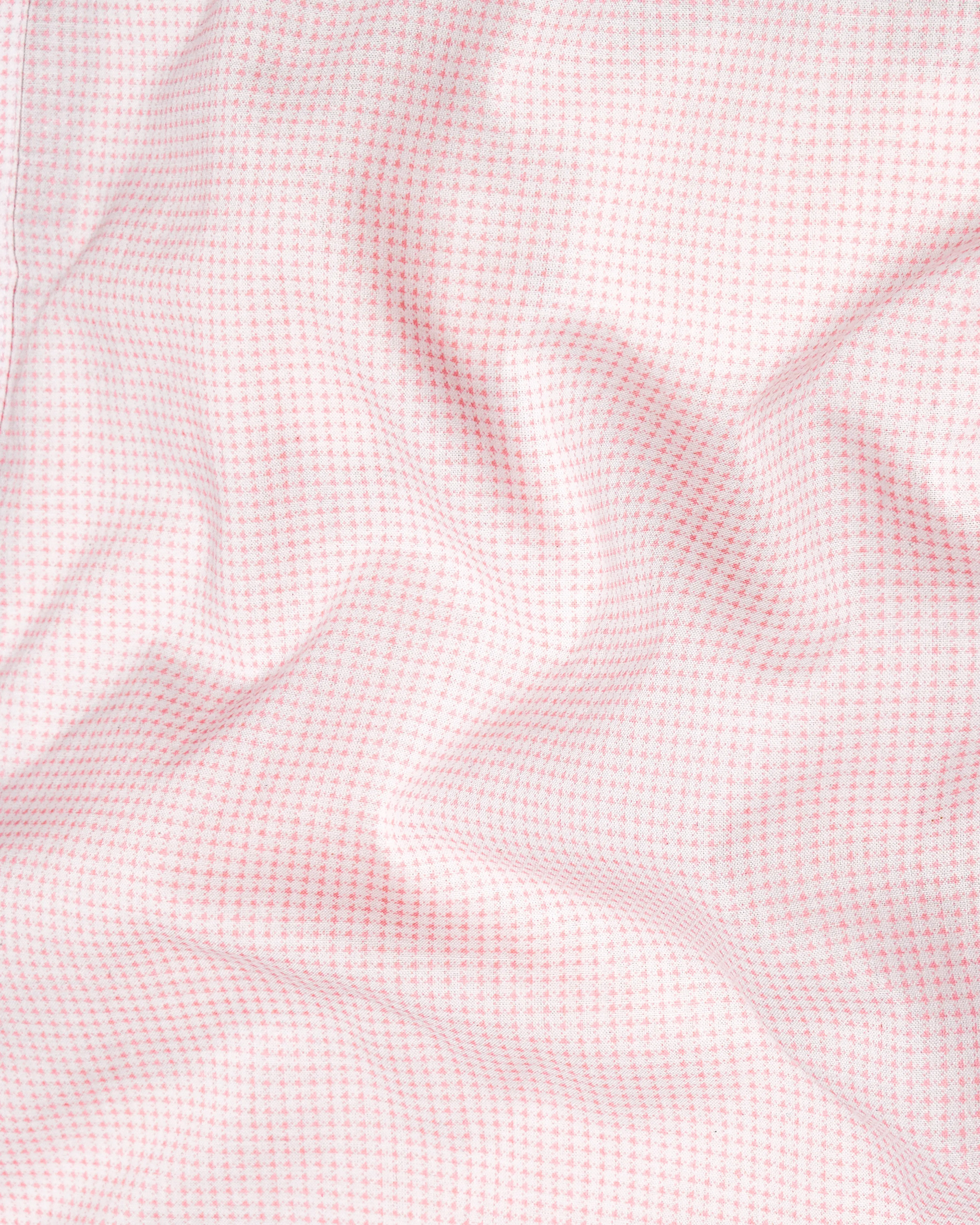 Azalea Pink and White Premium Cotton Shirt