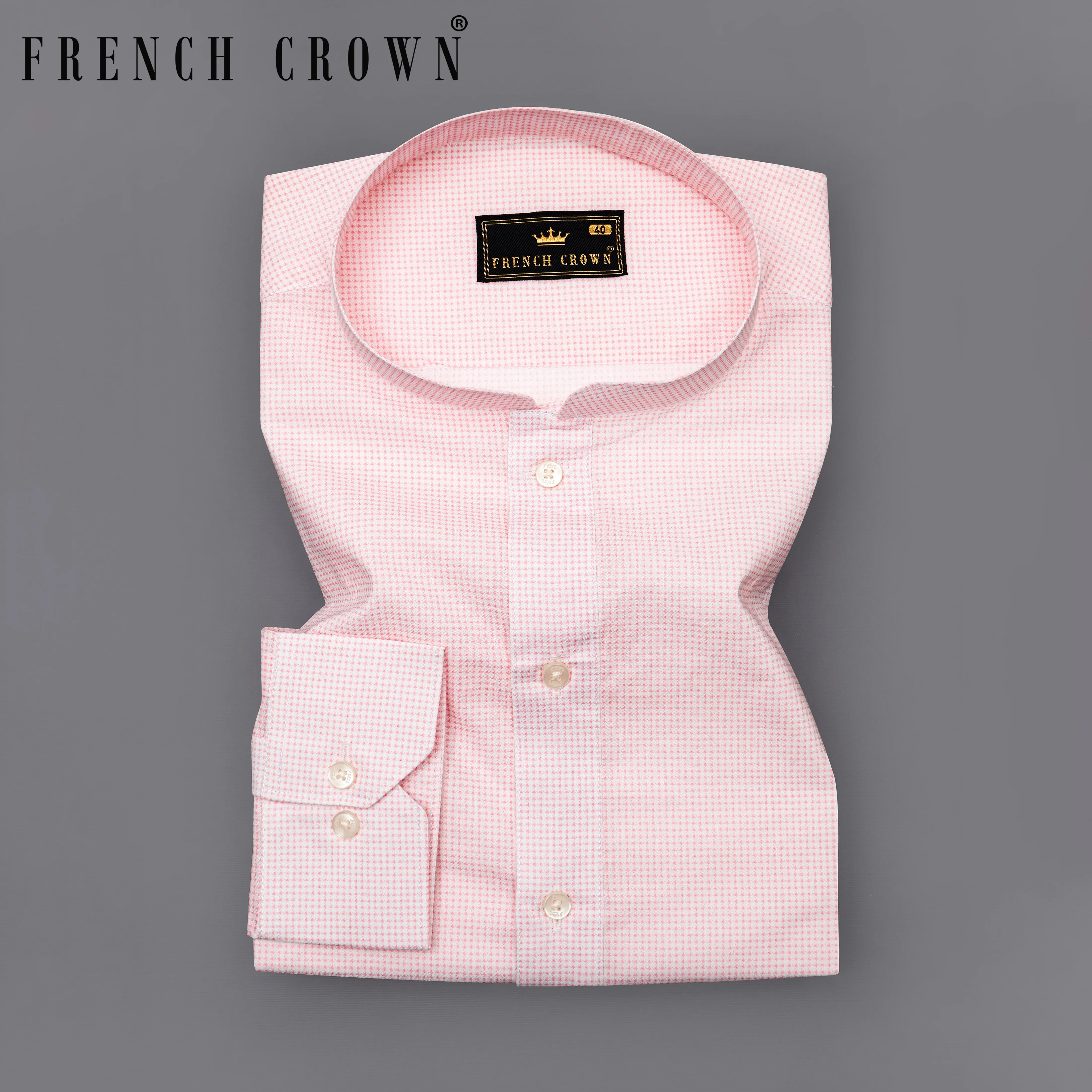 Azalea Pink and White Premium Cotton Shirt