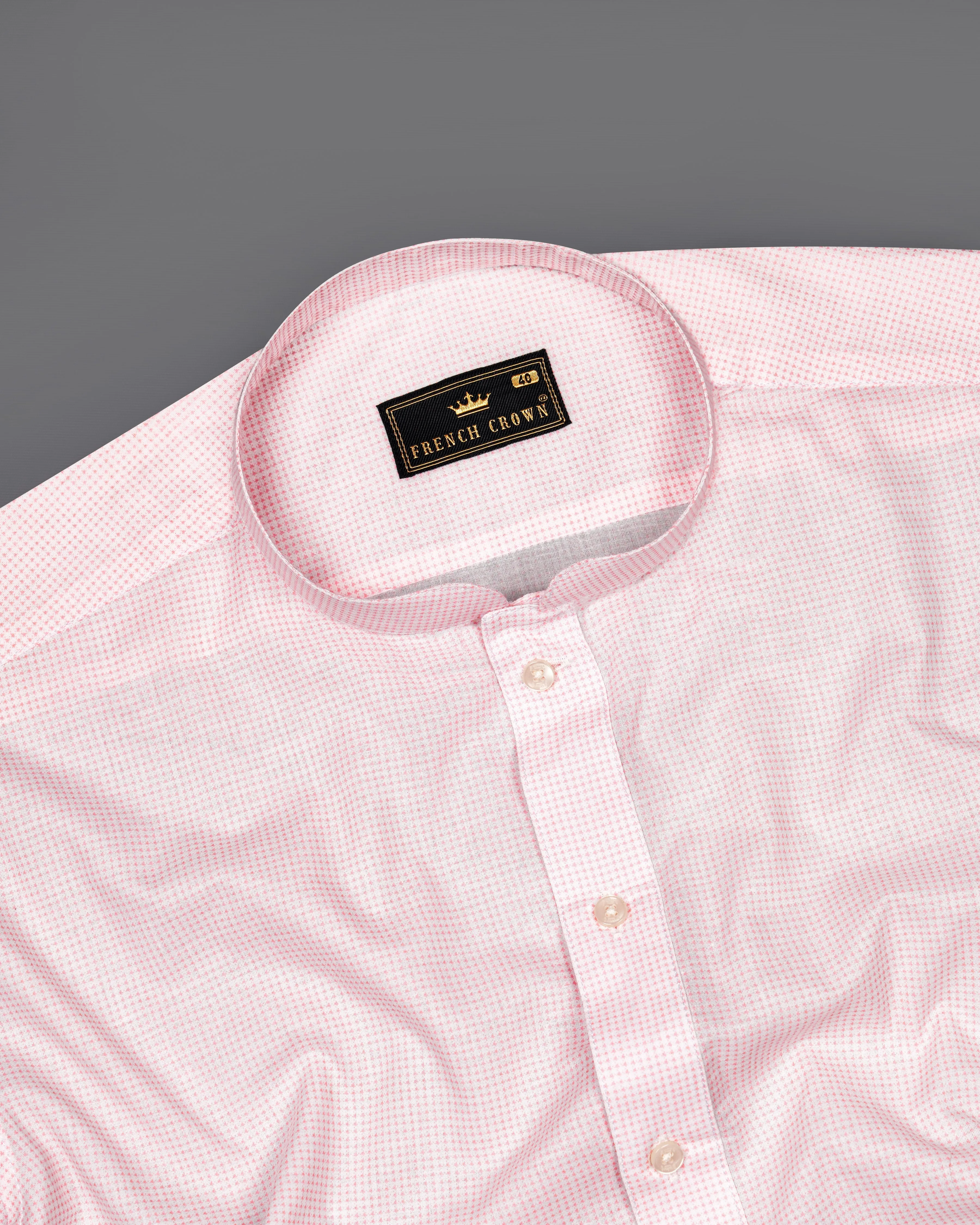 Azalea Pink and White Premium Cotton Shirt