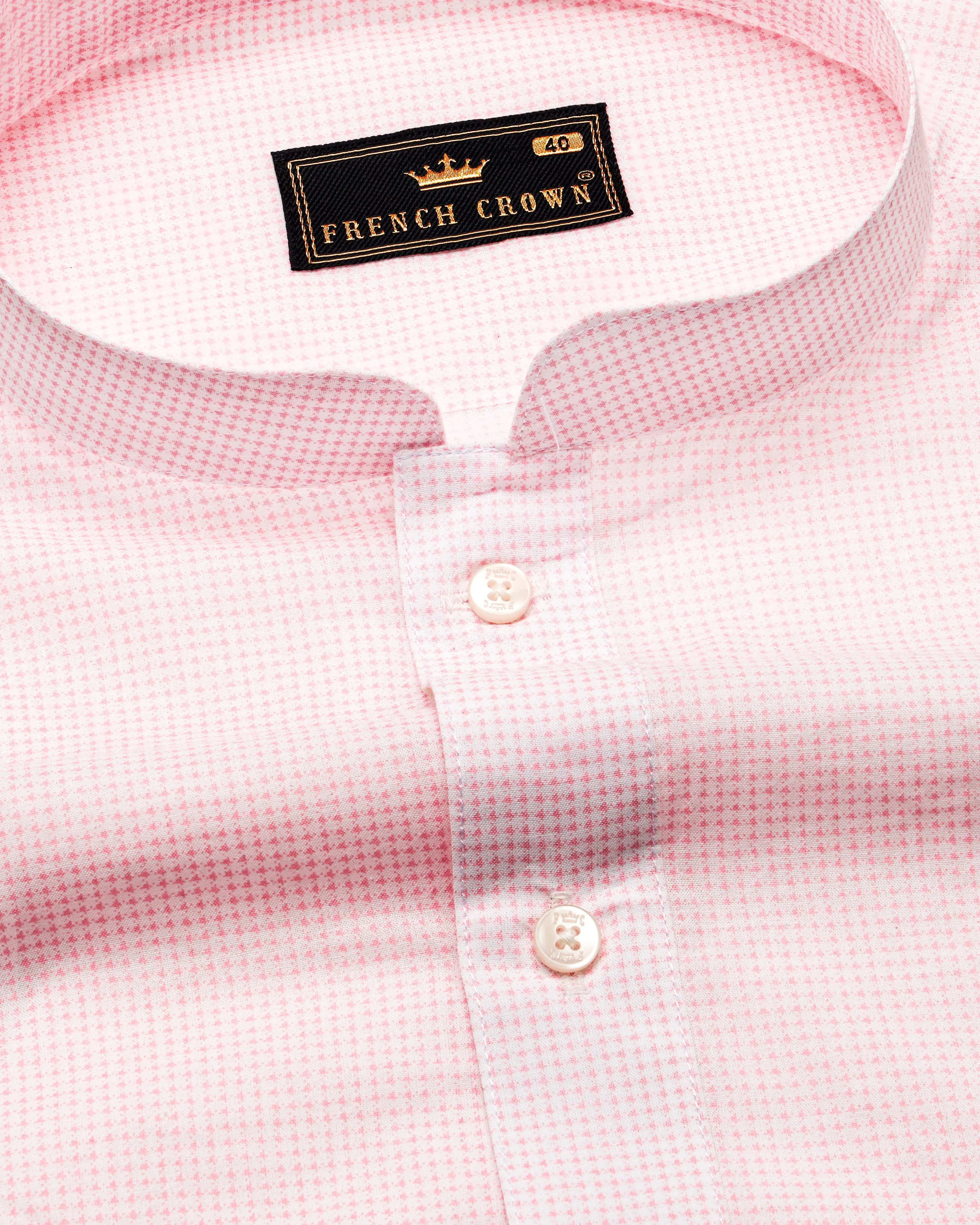 Azalea Pink and White Premium Cotton Shirt