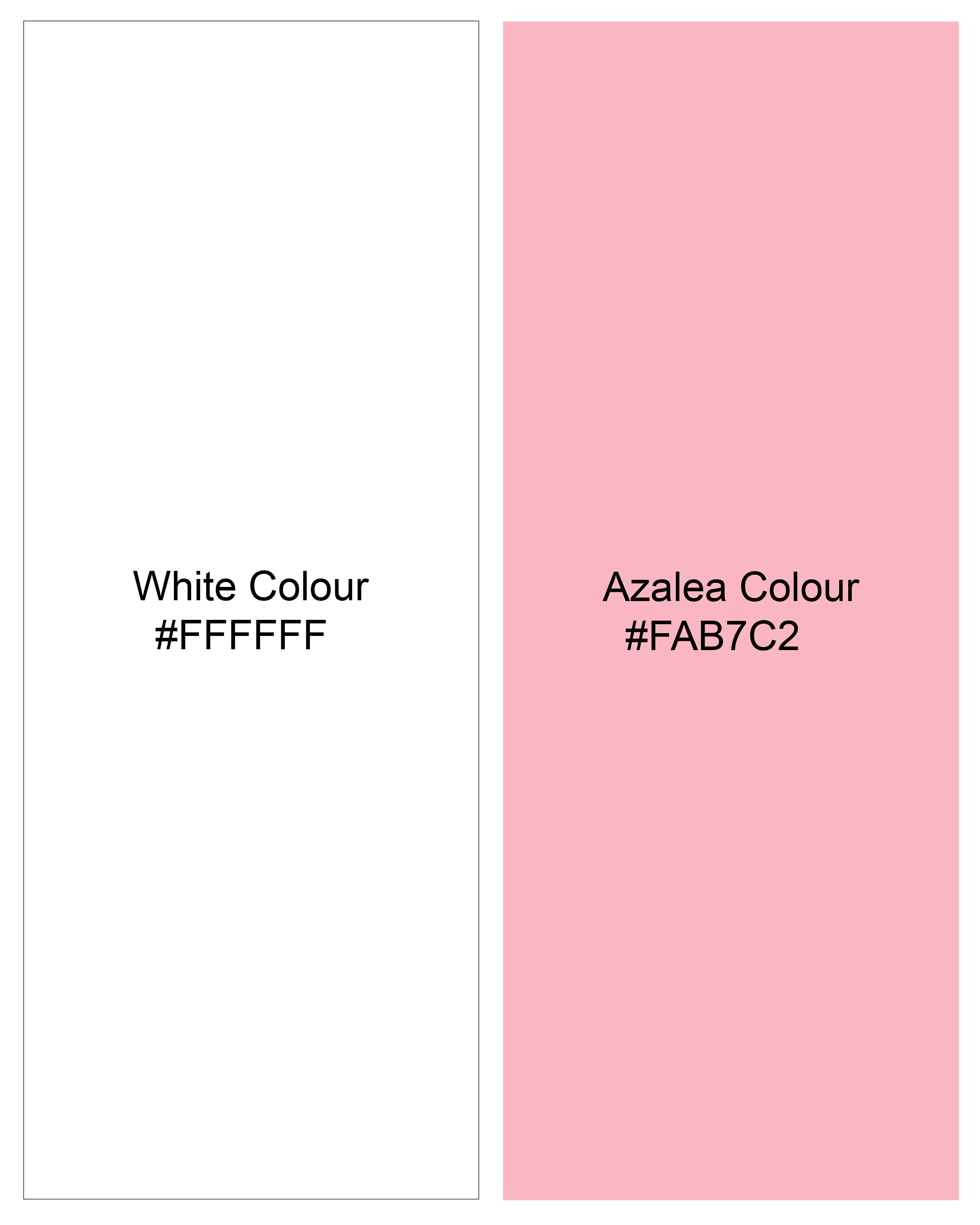 Azalea Pink and White Premium Cotton Shirt