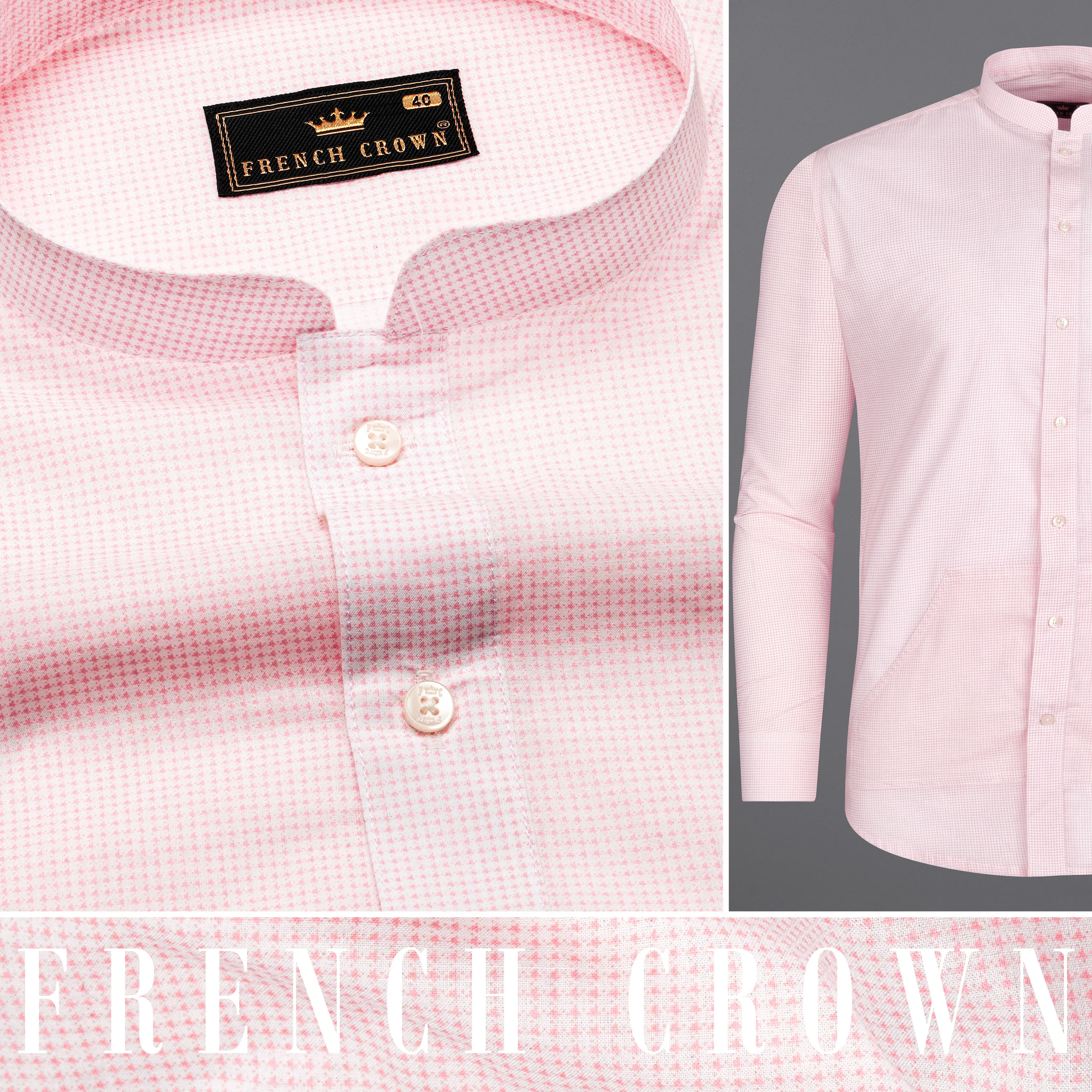 Azalea Pink and White Premium Cotton Shirt