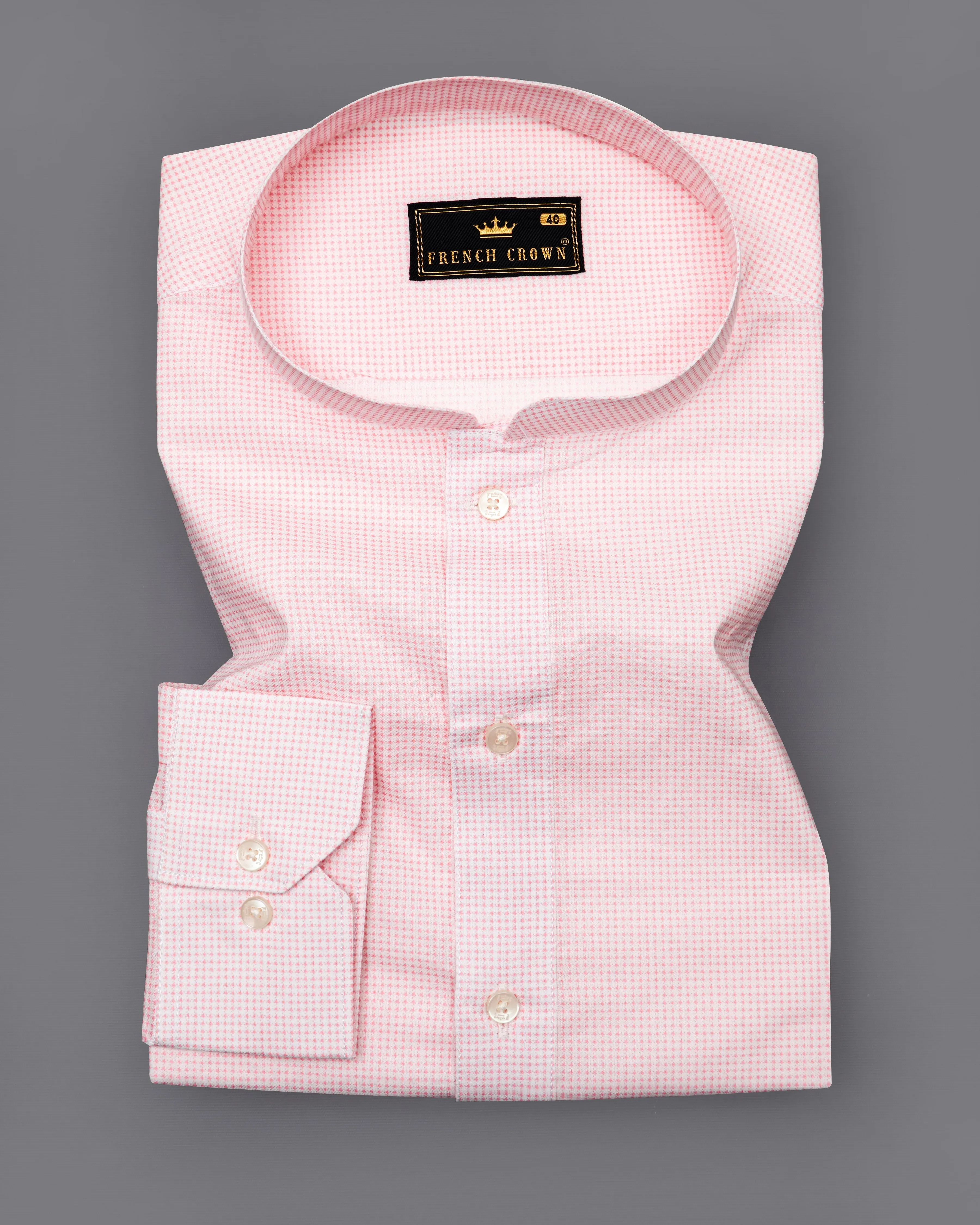 Azalea Pink and White Premium Cotton Shirt