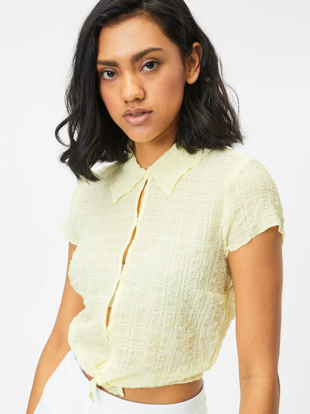 Blouse WEEKDAY Selma, pastel yellow