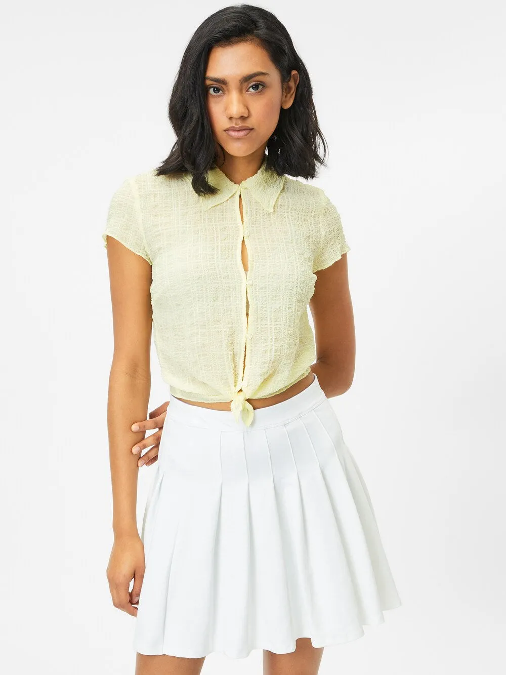 Blouse WEEKDAY Selma, pastel yellow