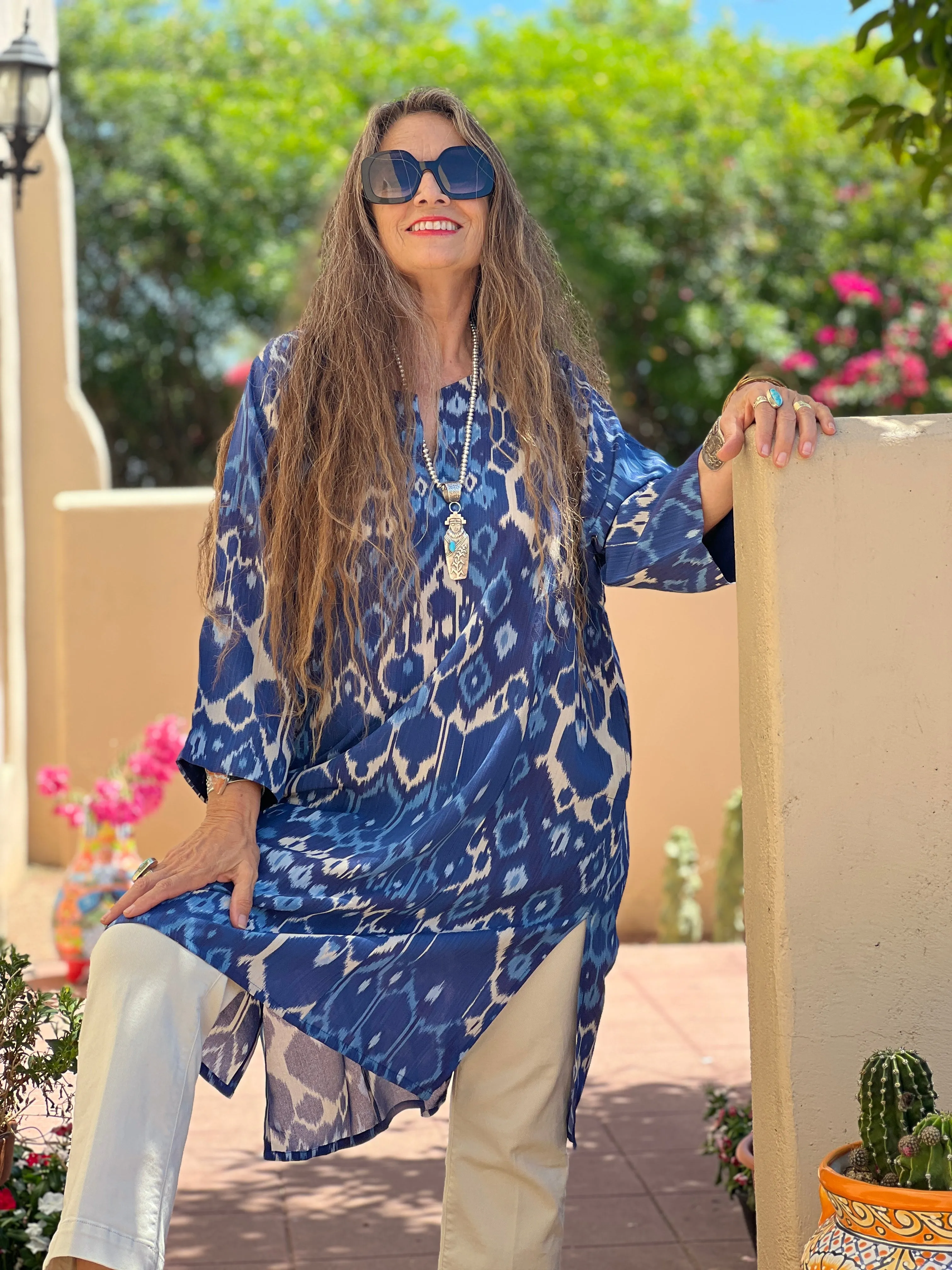 Blu Vita Italian Silk Tunic