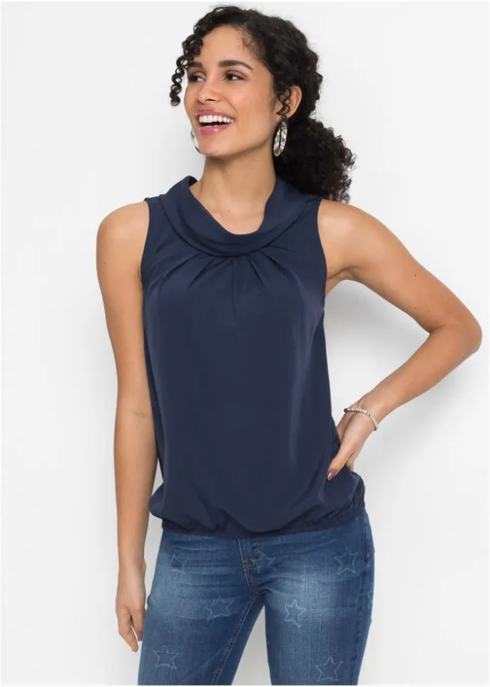 Bodyflirt Recycled Polyester Blouse Top, Blue