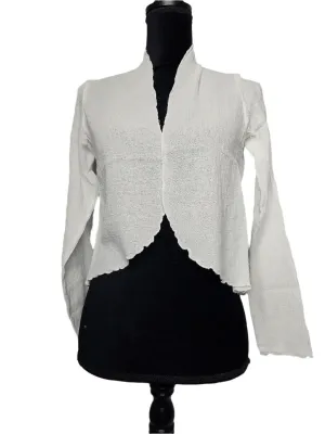 Bolero Jacket  sheer 100% cotton guaze  Womens - White  BB901