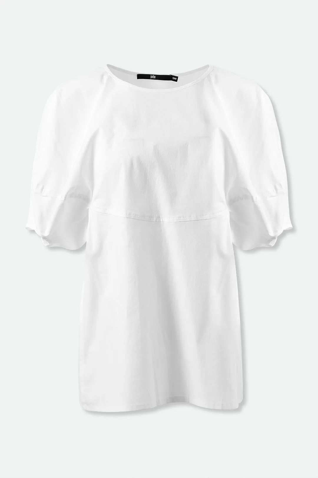 CERCHI SHORT SLEEVE BLOUSE IN ITALIAN COTTON WHITE