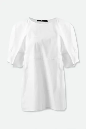 CERCHI SHORT SLEEVE BLOUSE IN ITALIAN COTTON WHITE