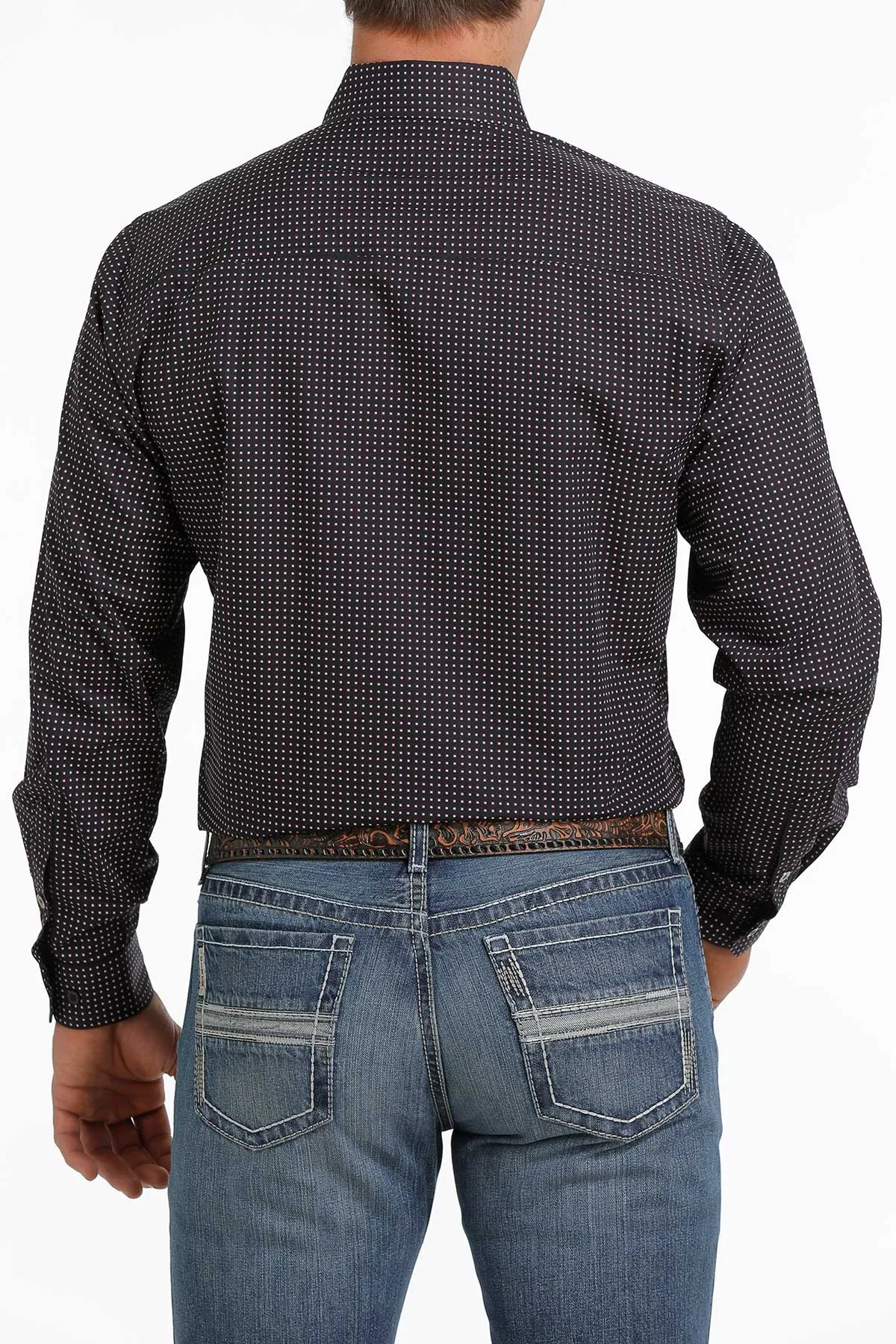 Cinch Men's Long Sleeve Modern Fit Black Print Shirt