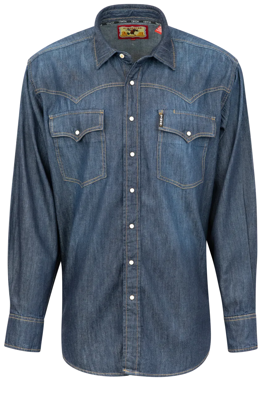 Cinch Stonewash Snap Front Shirt - Denim