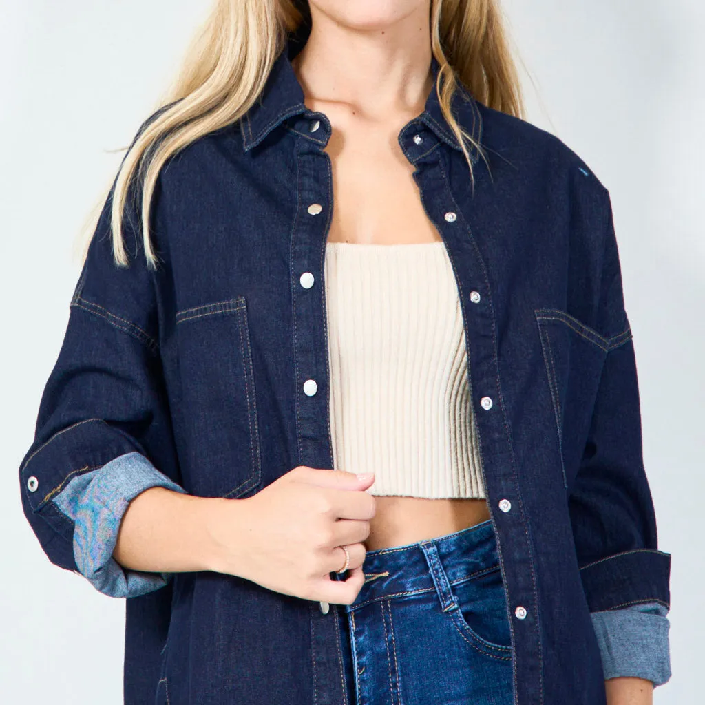 Classic button-up denim shirt wholesale