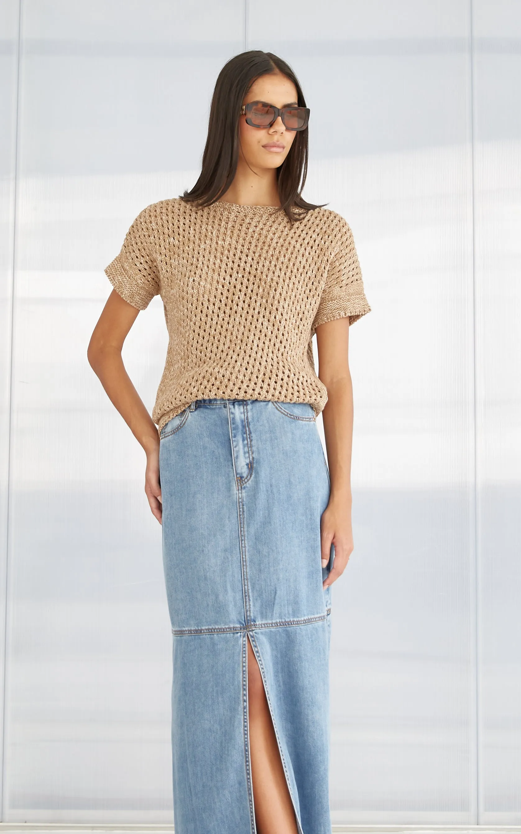 Cora Knit Short Sleeves Sweater