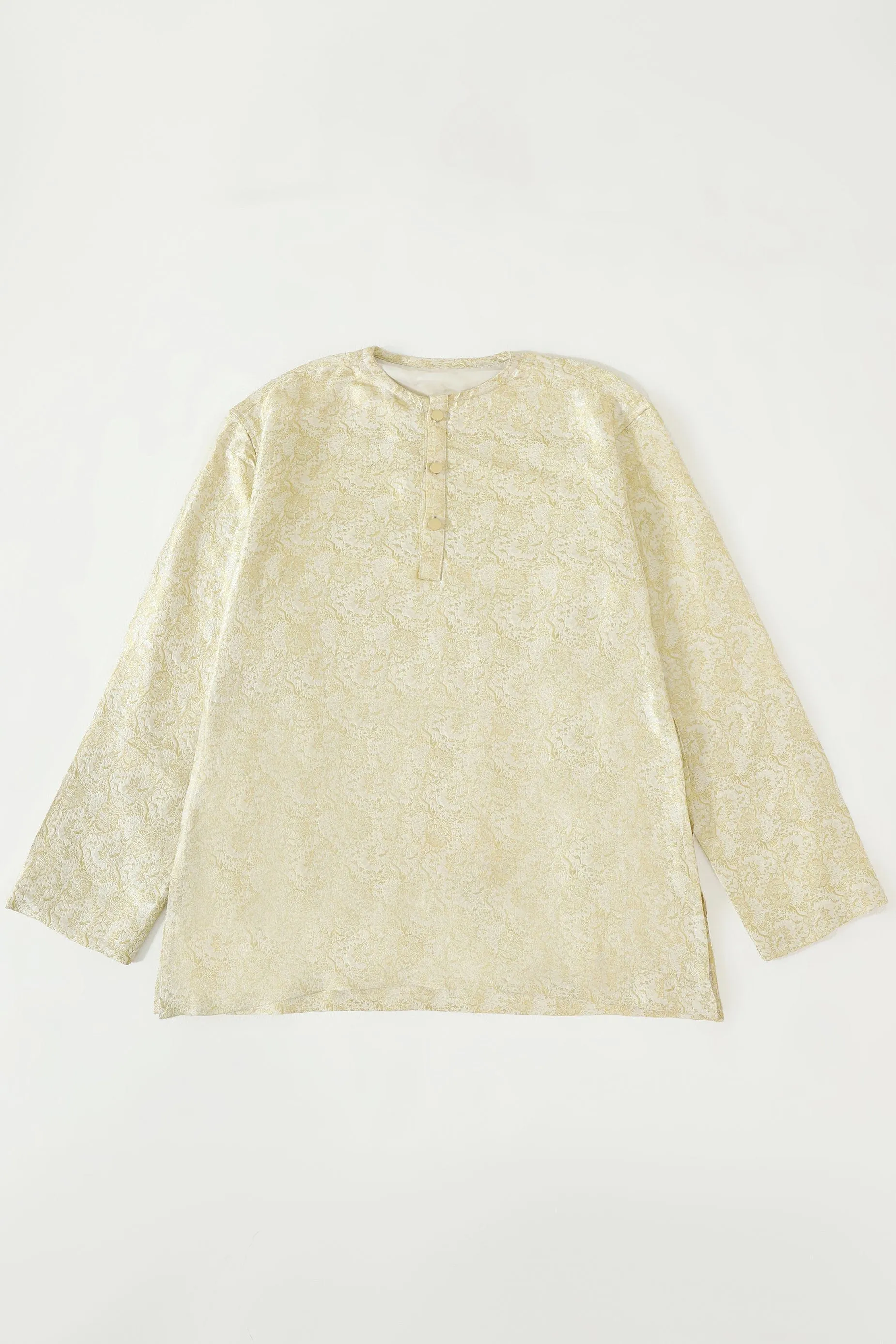 CREME SILK BROCADE SHIRT