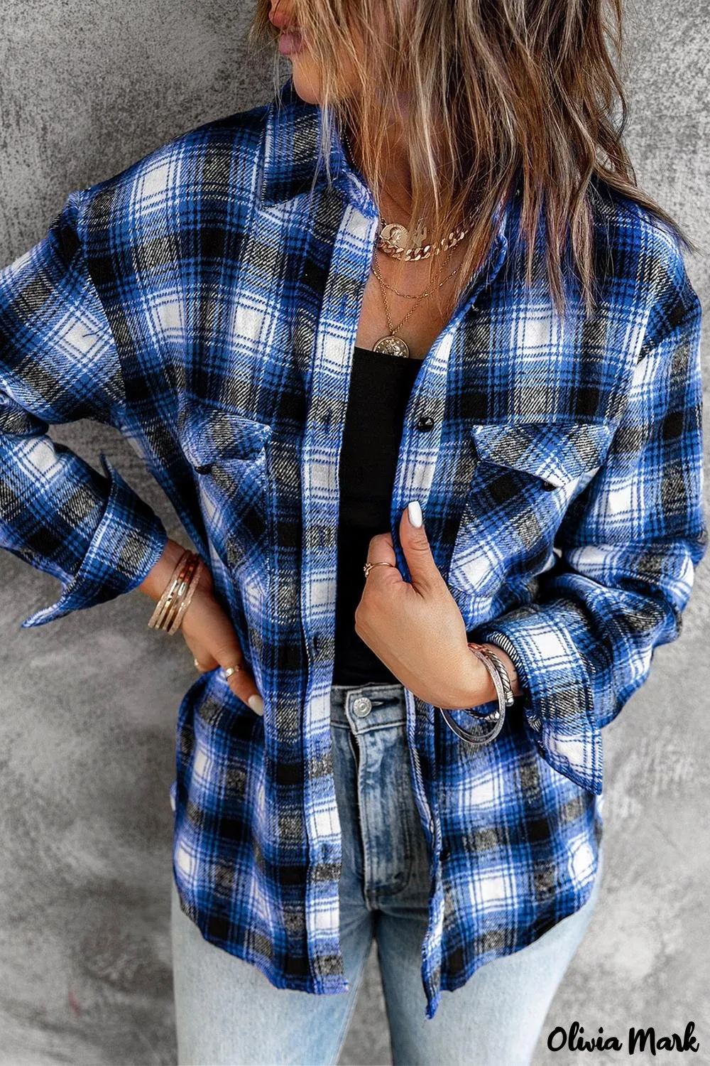 Deanwangkt - Black checked jacket with pockets and buttons