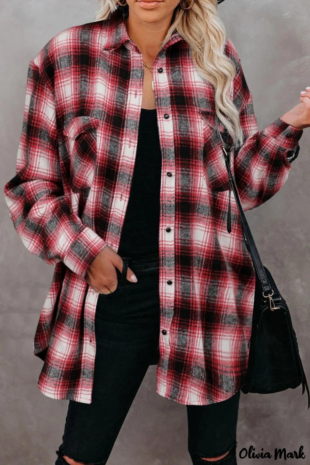 Deanwangkt - Black checked jacket with pockets and buttons