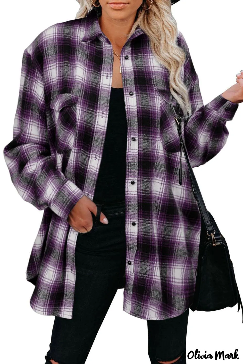 Deanwangkt - Black checked jacket with pockets and buttons