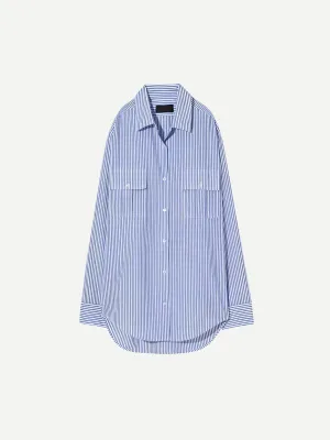 Felicity Shirt in Blue/White Stripe