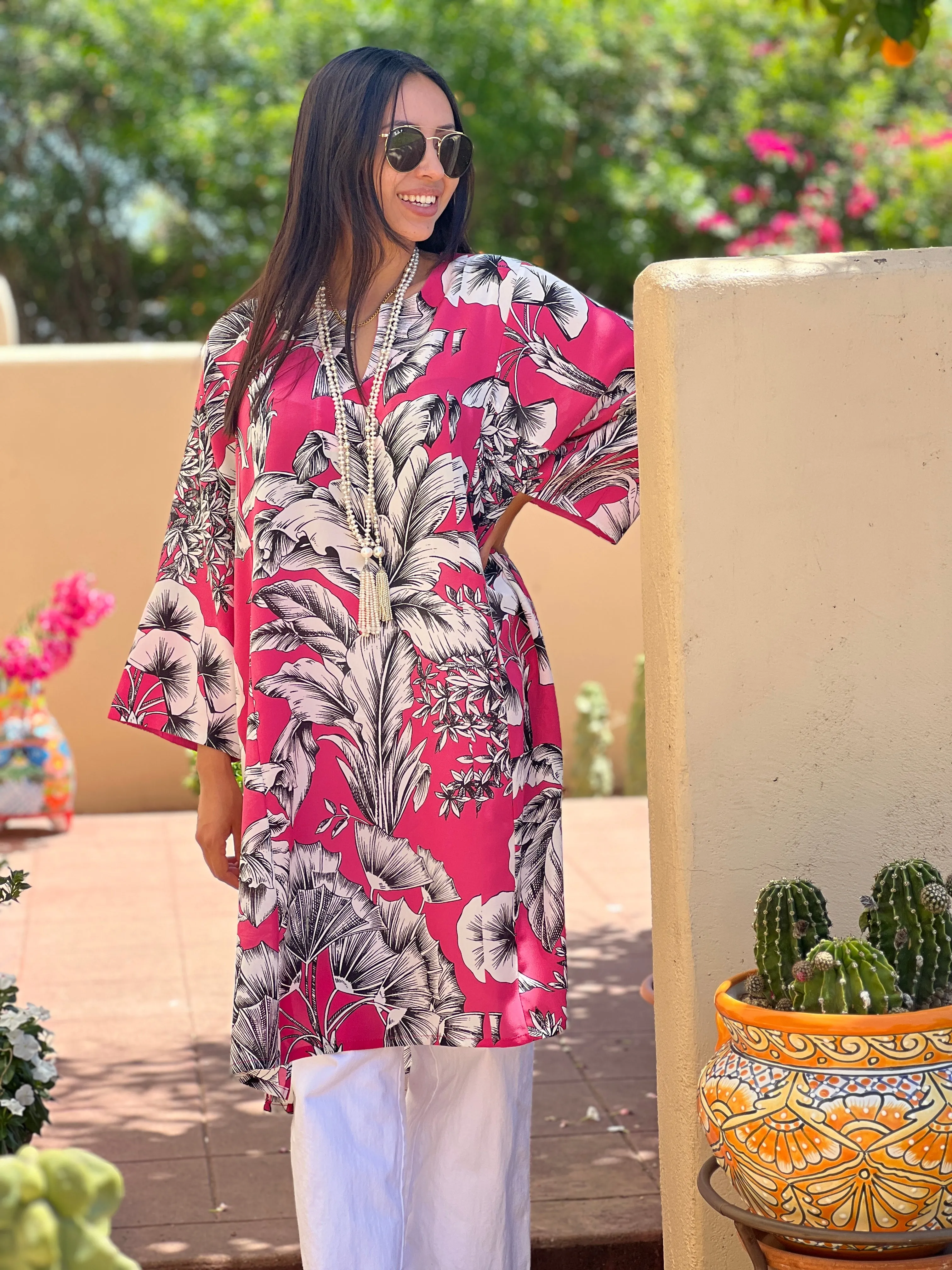 Giardino Azalea Italian Silk Tunic