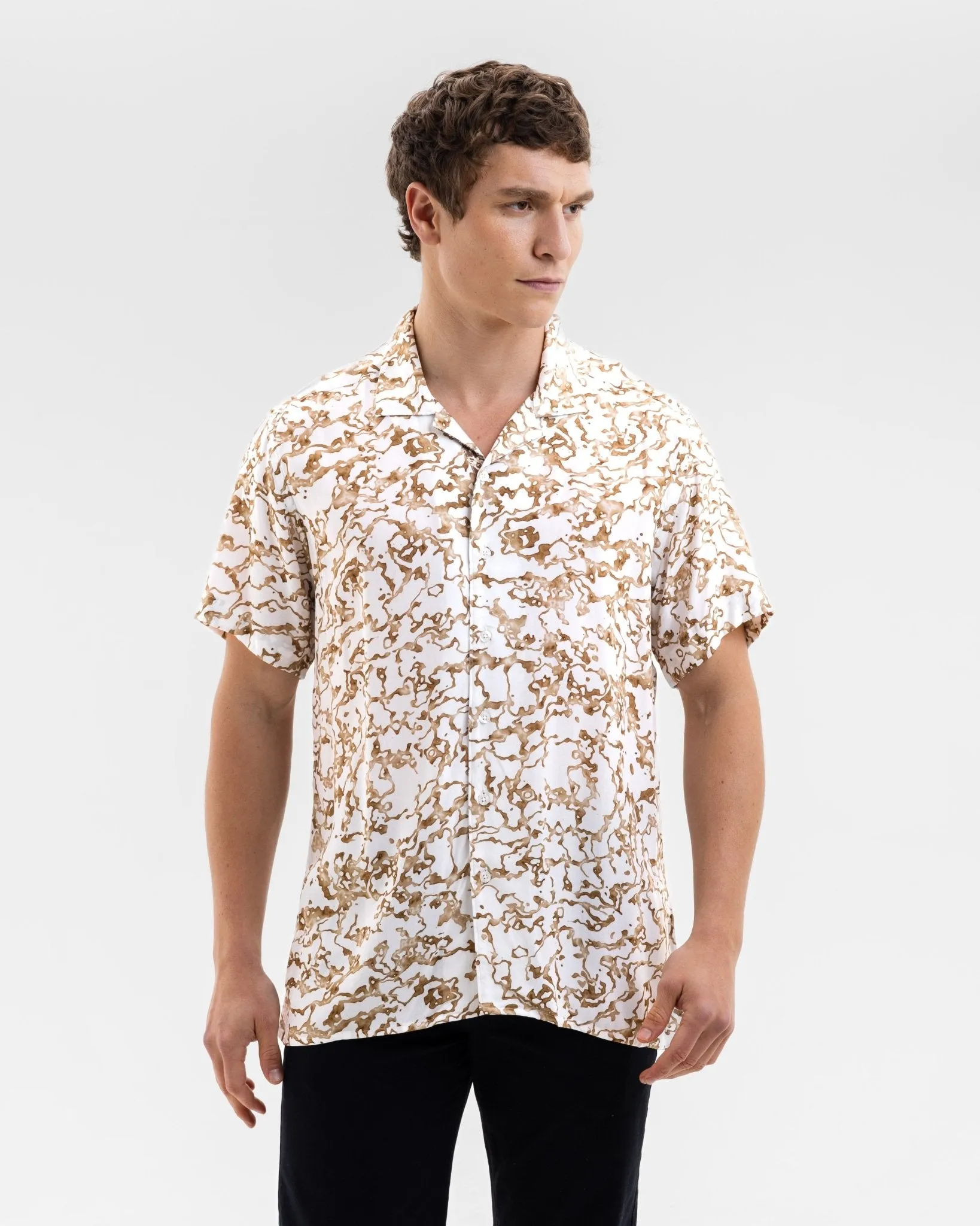 Gold Delta Open Collar Shirt