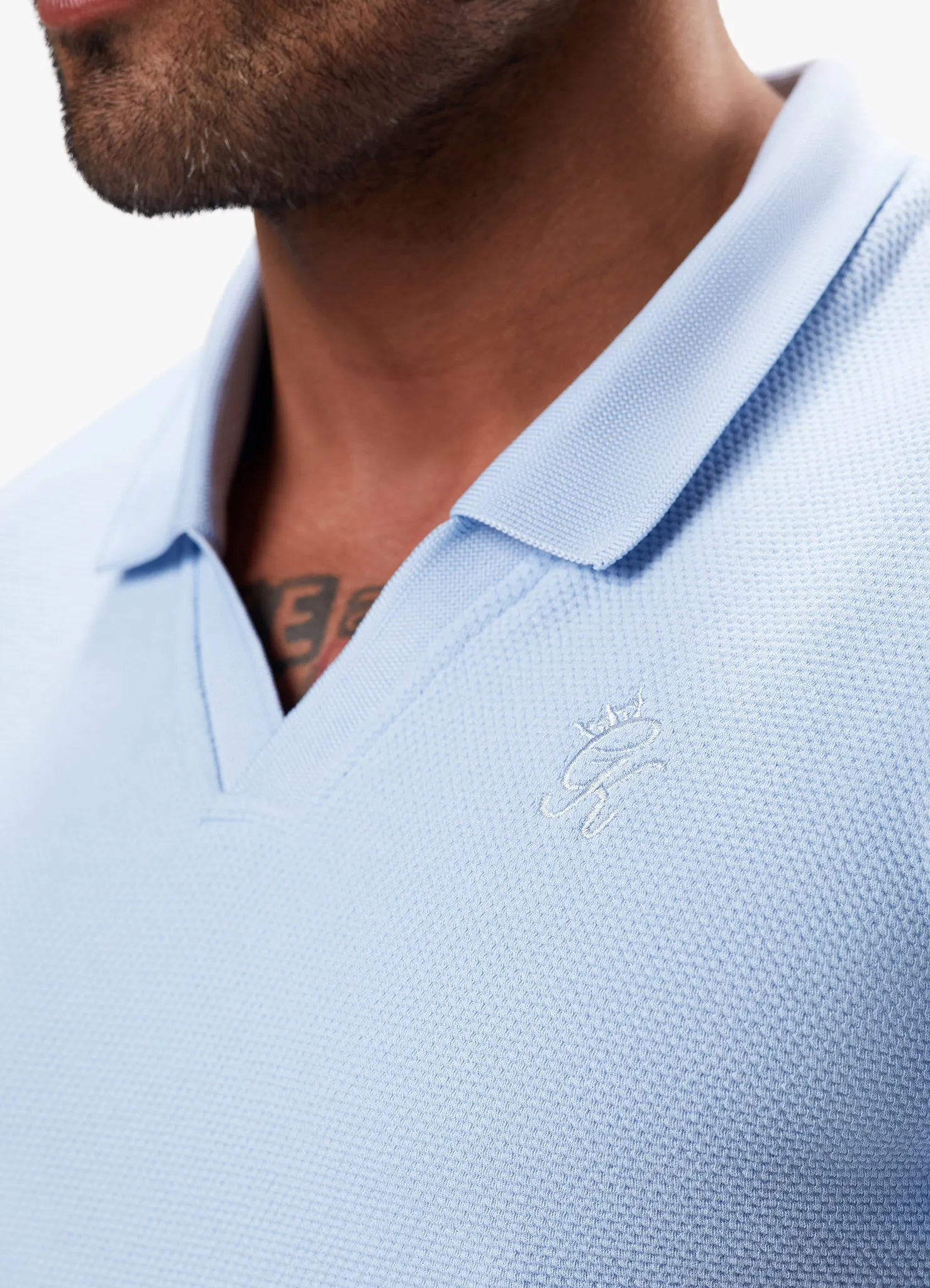 Gym King Signature Texture Polo - Cloud Blue