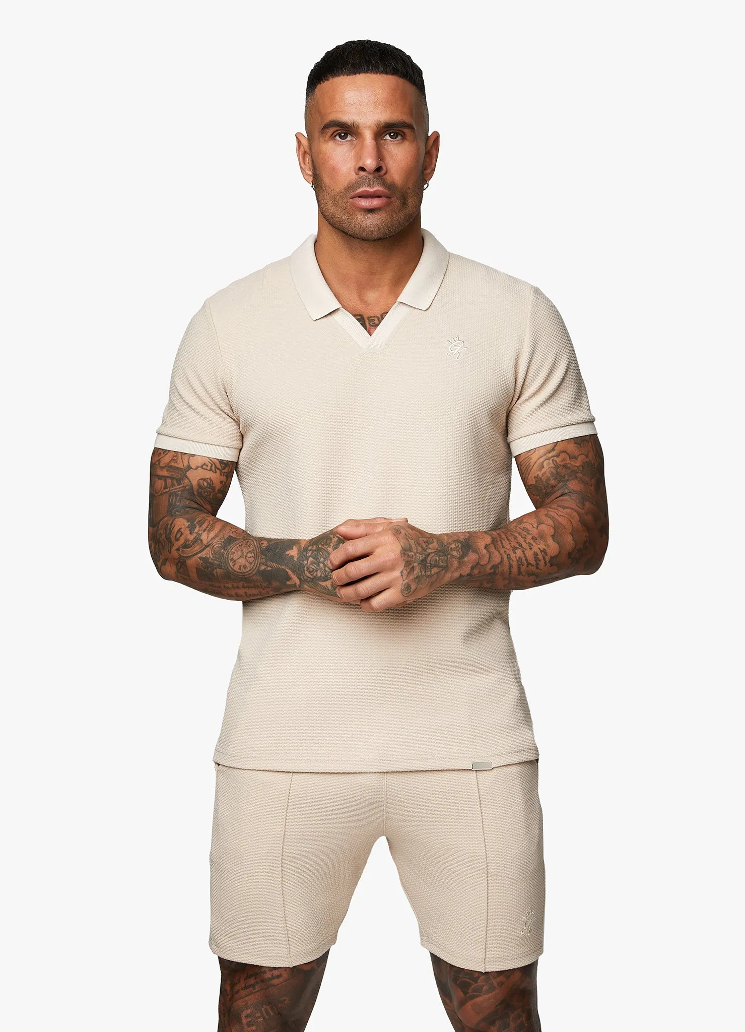 Gym King Signature Texture Polo - Stone