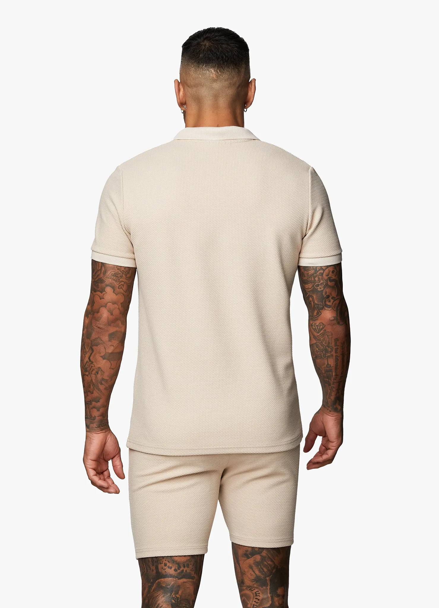 Gym King Signature Texture Polo - Stone