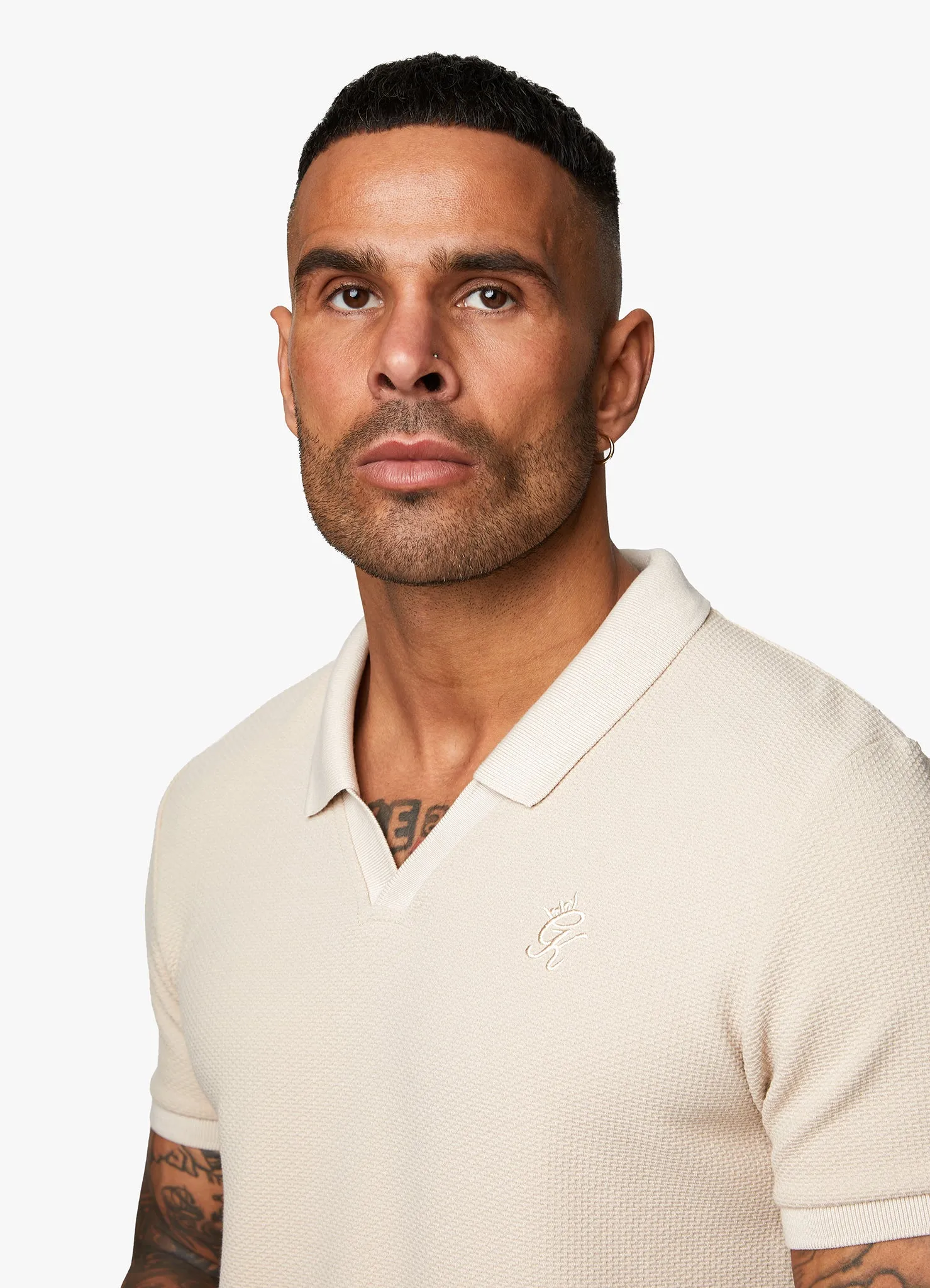 Gym King Signature Texture Polo - Stone