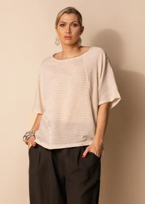 Imagine Fashion - Jana Linen Blend Top - Latte