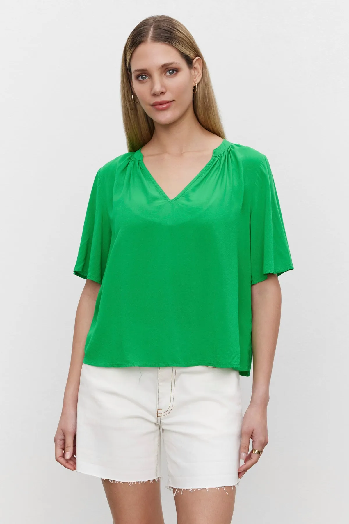 JAYCEE SPLIT NECK BLOUSE