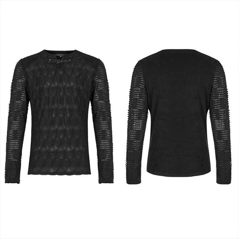 Men's Gothic Dark Texture Long Sleeved T-shirts