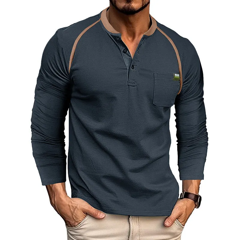 Men's Holster Piping Long Sleeve Shirts