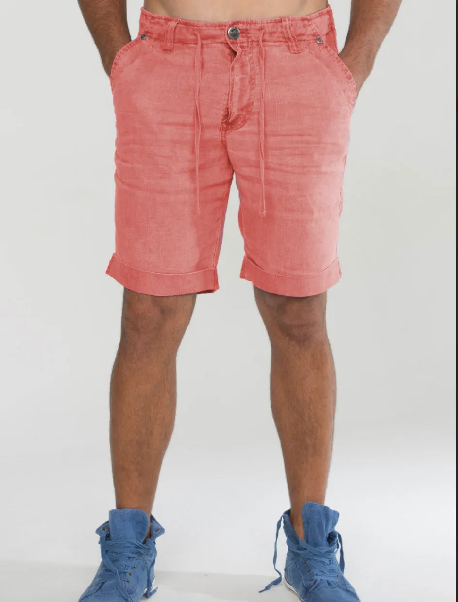 Men's Linen Shorts | 100% Natural Italian Style with Drawstring, Item #1211