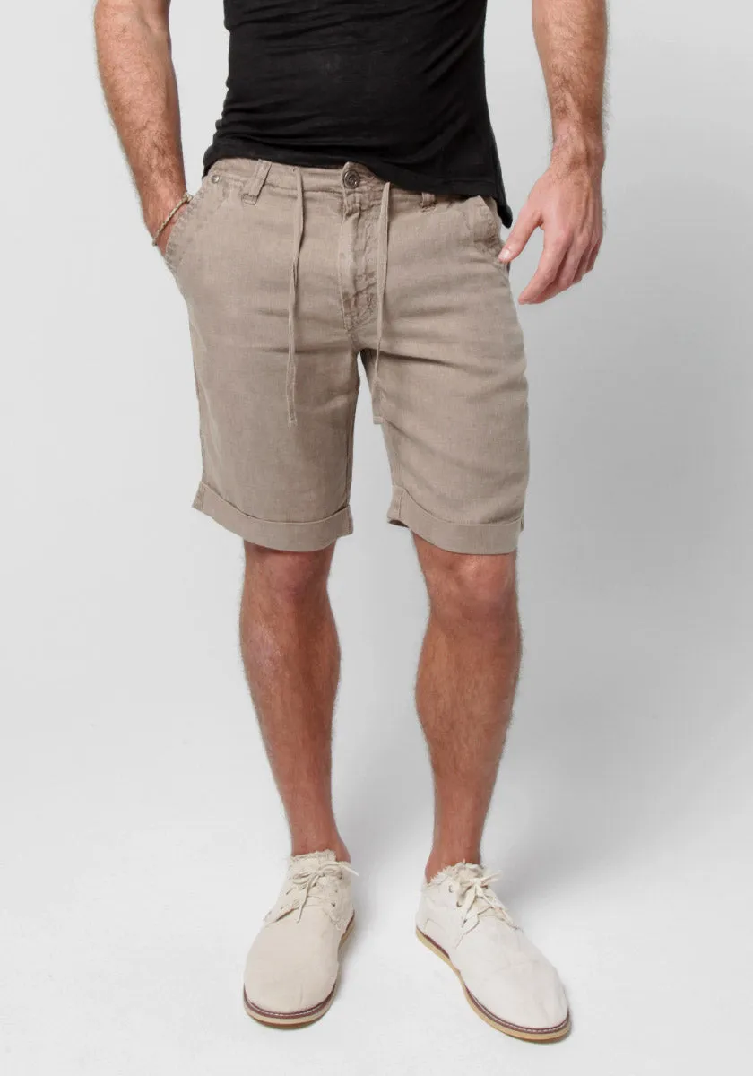 Men's Linen Shorts | 100% Natural Italian Style with Drawstring, Item #1211