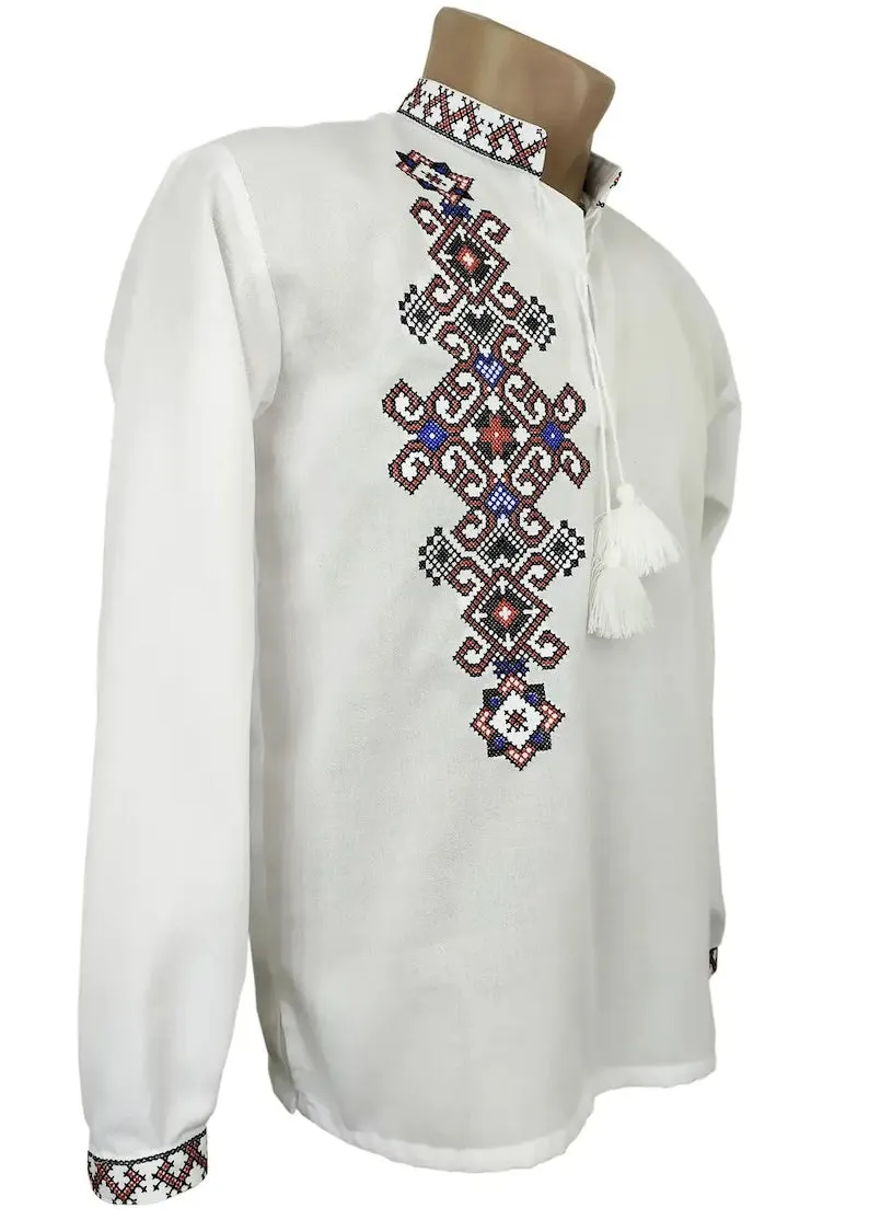 Men's Ukrainian embroidered shirts in short and long sleeves with traditional Vyshyvanka on the back