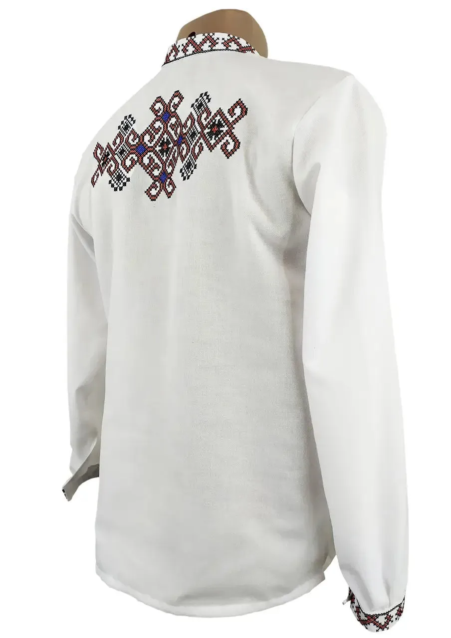 Men's Ukrainian embroidered shirts in short and long sleeves with traditional Vyshyvanka on the back