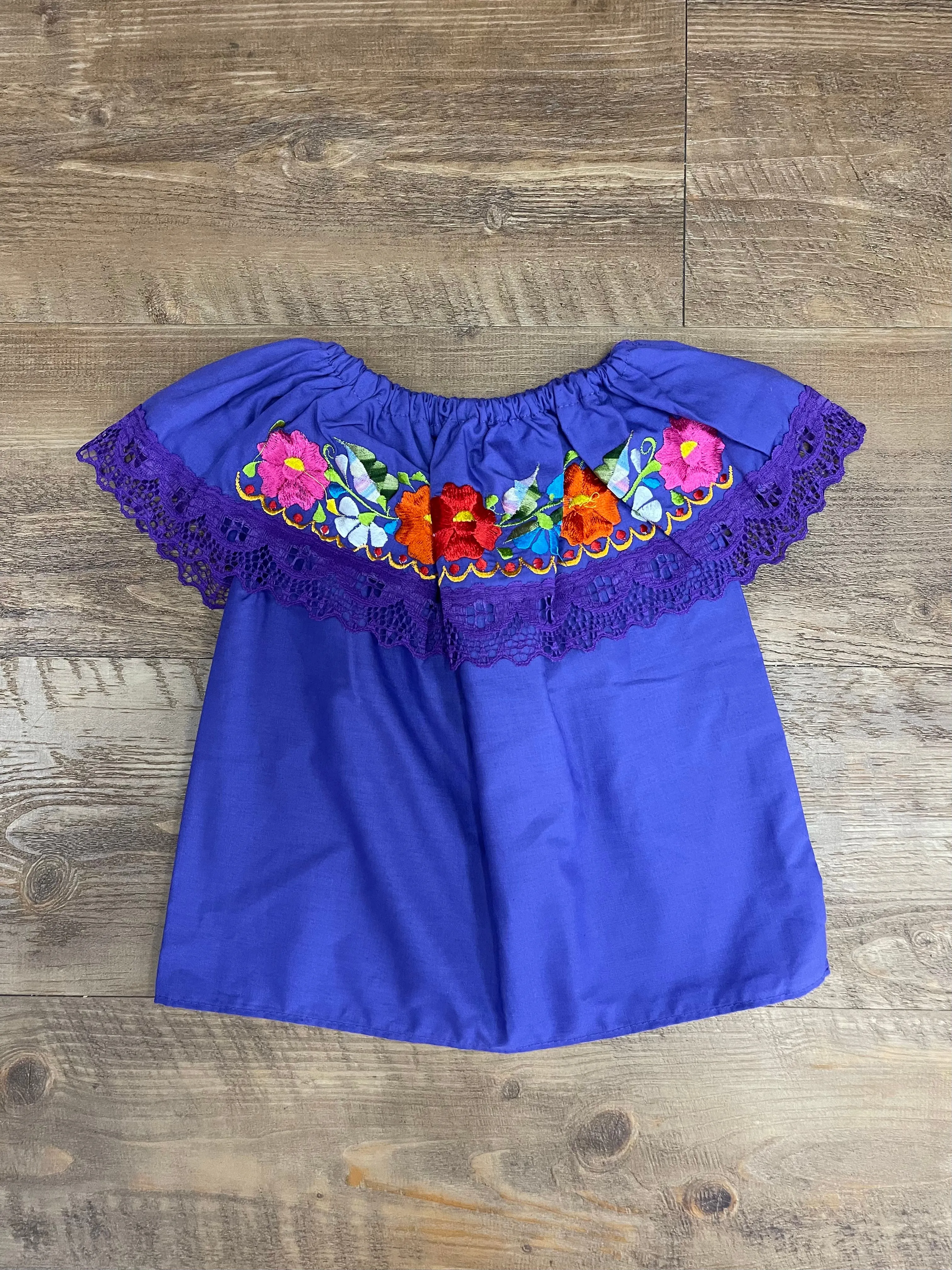 Mexican Girls Off-Shoulder Purple Top