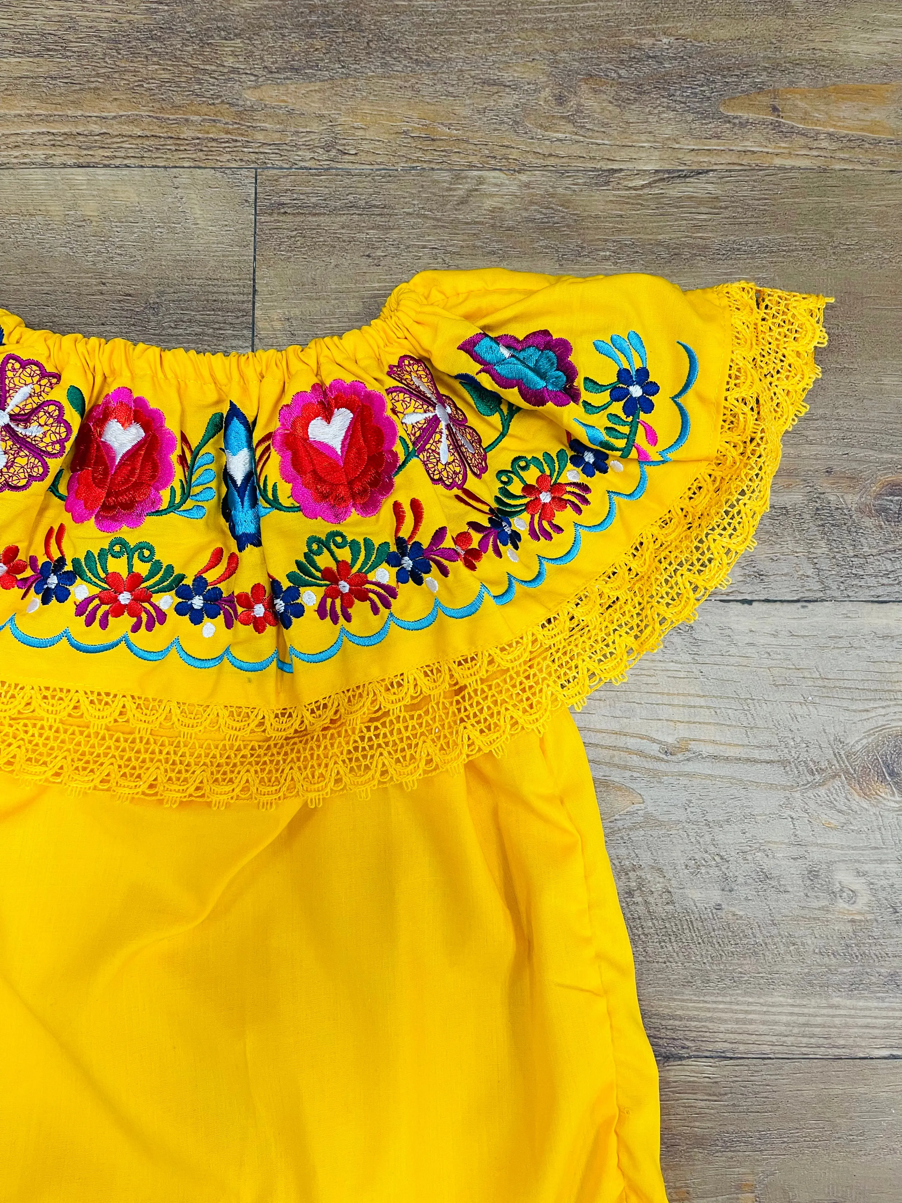 Mexican Girls Off-Shoulder Yellow Top