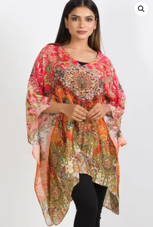 Sevya Kalpita poncho, cupro