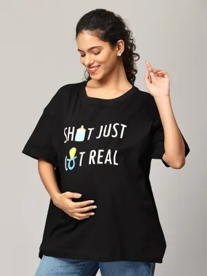 Shit Just Got Real Oversized Mumma T shirt