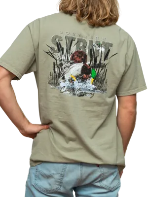 Southern Strut Boykin and Mallard Tee in Faded Fatigue