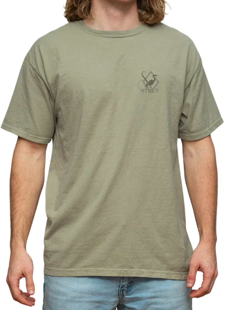 Southern Strut Boykin and Mallard Tee in Faded Fatigue