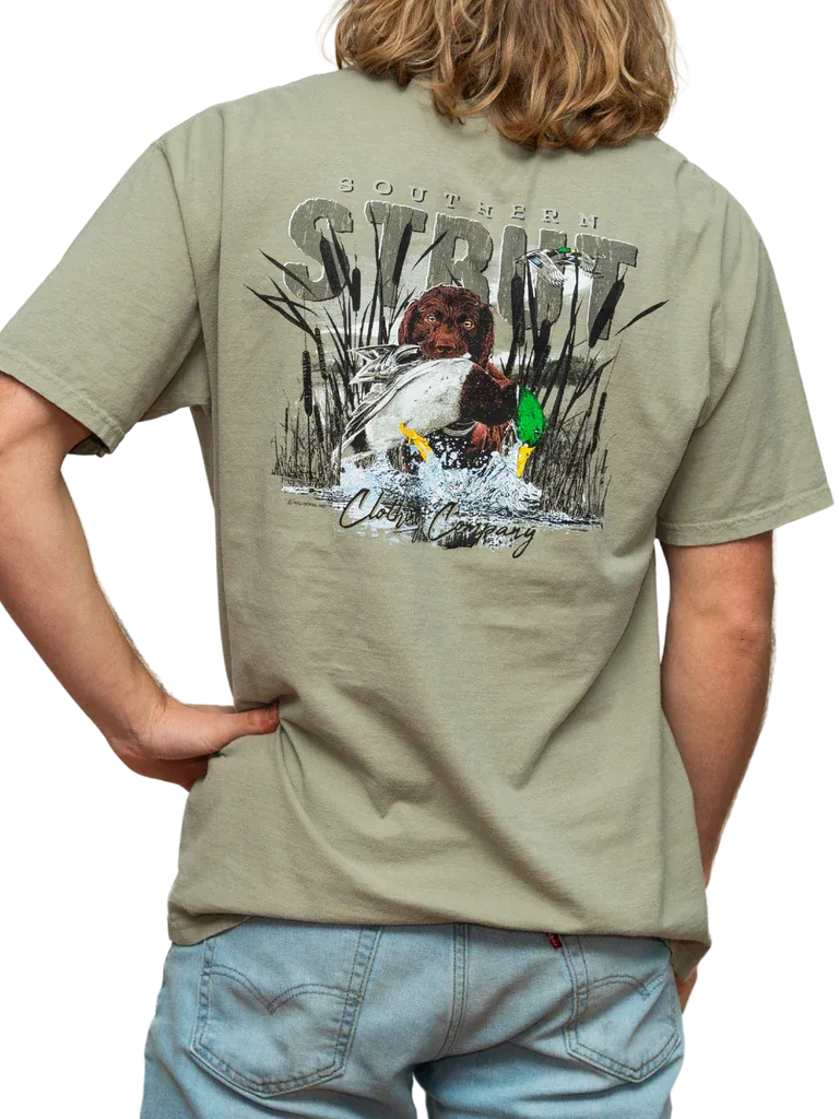 Southern Strut Boykin and Mallard Tee in Faded Fatigue