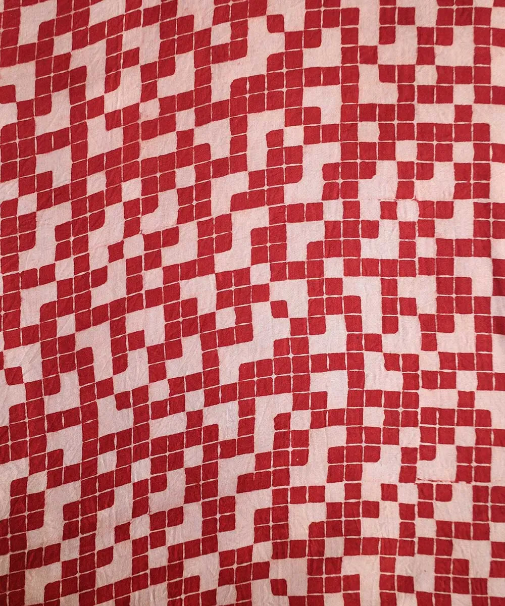 TGL-Red lines tetris block printed modal fabric